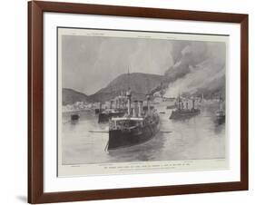 The Eastern Crisis, Scene Off Canea, Crete, on 5 February, Part of the Town on Fire-William Heysham Overend-Framed Giclee Print