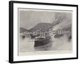 The Eastern Crisis, Scene Off Canea, Crete, on 5 February, Part of the Town on Fire-William Heysham Overend-Framed Giclee Print