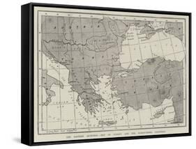 The Eastern Question, Map of Turkey and the Surrounding Countries-null-Framed Stretched Canvas