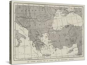 The Eastern Question, Map of Turkey and the Surrounding Countries-null-Stretched Canvas
