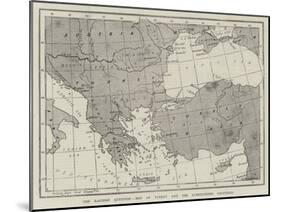 The Eastern Question, Map of Turkey and the Surrounding Countries-null-Mounted Giclee Print