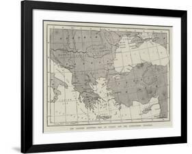 The Eastern Question, Map of Turkey and the Surrounding Countries-null-Framed Giclee Print