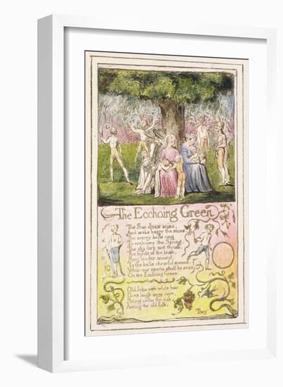 The Echoing Green: Plate 5 from Songs of Innocence and of Experience C.1802-08-William Blake-Framed Giclee Print