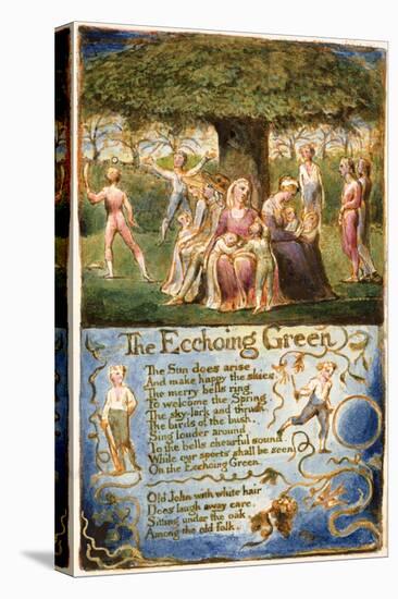 The Echoing Green: Plate 6 from 'Songs of Innocence and of Experience' C.1815-26-William Blake-Stretched Canvas