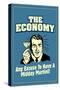 The Economy Any Excuse For Midday Martini Funny Retro Poster-Retrospoofs-Stretched Canvas