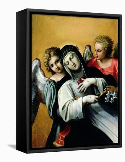 The Ecstasy of Saint Catherine-Agostino Carracci-Framed Stretched Canvas