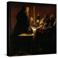 The Ecstasy of Saint Francis, Contemporary Copy after a Lost Original by De La Tour-Georges de La Tour-Stretched Canvas