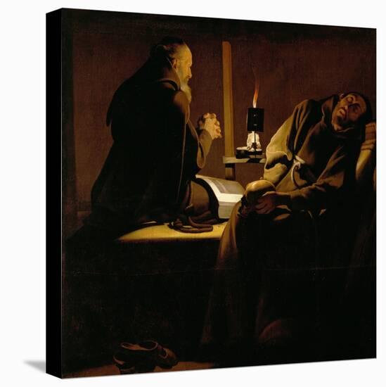 The Ecstasy of Saint Francis, Contemporary Copy after a Lost Original by De La Tour-Georges de La Tour-Stretched Canvas