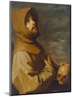 The Ecstasy of St. Francis, about 1660-Francisco de Zurbarán-Mounted Giclee Print