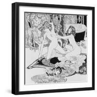 The Ecstasy, Plate 1 from La Grenouillere, c.1912-Franz Von Bayros-Framed Giclee Print