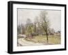 The Edge of the Forest in Spring, in Evening-Alfred Sisley-Framed Giclee Print