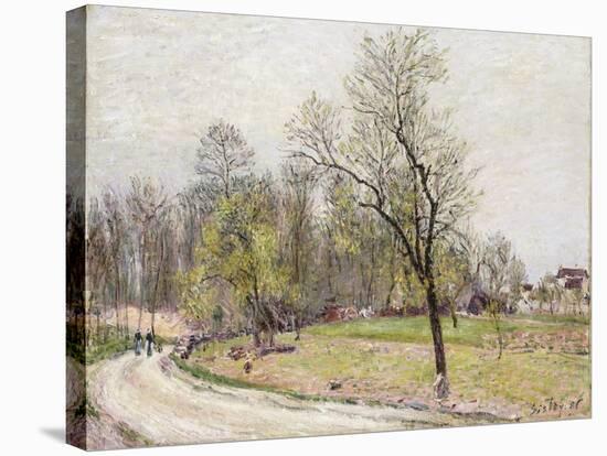 The Edge of the Forest in Spring, in Evening-Alfred Sisley-Stretched Canvas