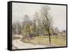 The Edge of the Forest in Spring, in Evening-Alfred Sisley-Framed Stretched Canvas