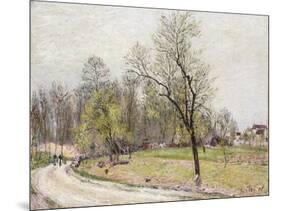 The Edge of the Forest in Spring, in Evening-Alfred Sisley-Mounted Giclee Print