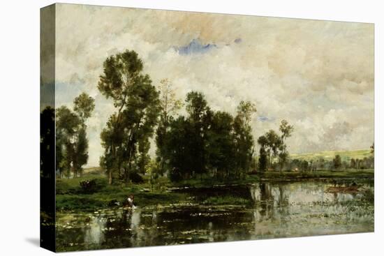 The Edge of the Pond, 1873-Charles Francois Daubigny-Stretched Canvas