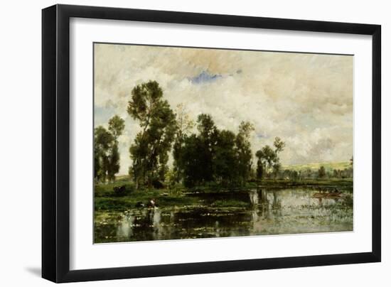 The Edge of the Pond, 1873-Charles Francois Daubigny-Framed Giclee Print