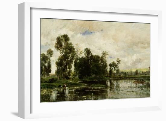 The Edge of the Pond, 1873-Charles Francois Daubigny-Framed Giclee Print