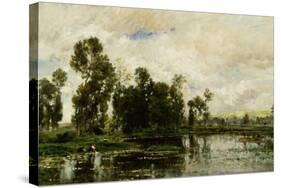 The Edge of the Pond, 1873-Charles Francois Daubigny-Stretched Canvas