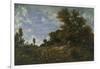 The Edge of the Woods at Monts-Girard, Fontainebleau Forest, 1852-54-Theodore Rousseau-Framed Giclee Print