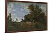 The Edge of the Woods at Monts-Girard, Fontainebleau Forest, 1852-54-Theodore Rousseau-Framed Giclee Print