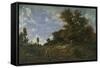 The Edge of the Woods at Monts-Girard, Fontainebleau Forest, 1852-54-Theodore Rousseau-Framed Stretched Canvas