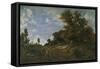 The Edge of the Woods at Monts-Girard, Fontainebleau Forest, 1852-54-Theodore Rousseau-Framed Stretched Canvas