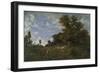 The Edge of the Woods at Monts-Girard, Fontainebleau Forest, 1852-54-Theodore Rousseau-Framed Giclee Print