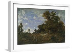 The Edge of the Woods at Monts-Girard, Fontainebleau Forest, 1852-54-Theodore Rousseau-Framed Giclee Print