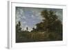 The Edge of the Woods at Monts-Girard, Fontainebleau Forest, 1852-54-Theodore Rousseau-Framed Giclee Print