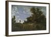 The Edge of the Woods at Monts-Girard, Fontainebleau Forest, 1852-54-Theodore Rousseau-Framed Giclee Print