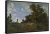 The Edge of the Woods at Monts-Girard, Fontainebleau Forest, 1852-54-Theodore Rousseau-Framed Stretched Canvas