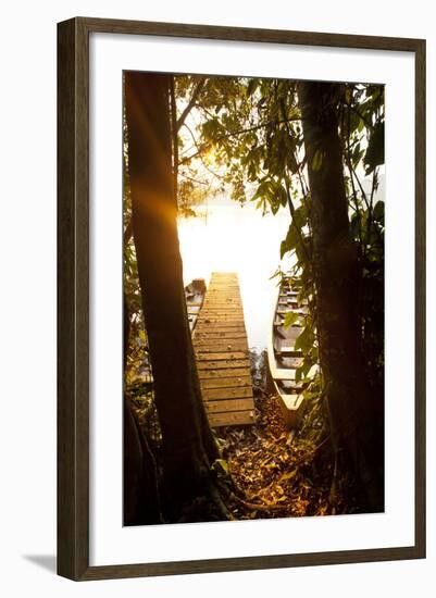 The Edges of Chalalan Lodge Lagoon in Madidi National Park in Bolivia-Sergio Ballivian-Framed Photographic Print
