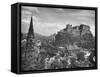 The Edinburgh Castle Sitting High on a Rock Above St. Cuthbert's Church-Hans Wild-Framed Stretched Canvas