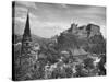 The Edinburgh Castle Sitting High on a Rock Above St. Cuthbert's Church-Hans Wild-Stretched Canvas