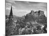 The Edinburgh Castle Sitting High on a Rock Above St. Cuthbert's Church-Hans Wild-Mounted Photographic Print