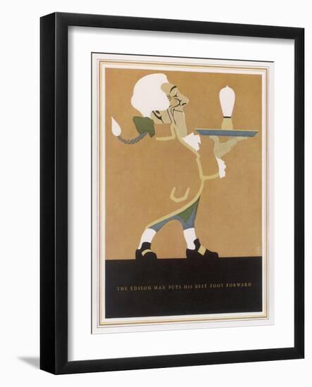 The Edison Lightbulb American Advertisement-F.g. Cooper-Framed Art Print