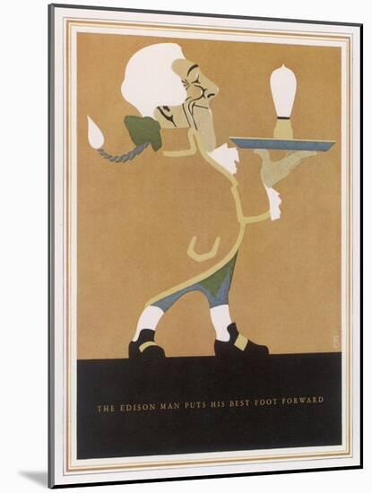 The Edison Lightbulb American Advertisement-F.g. Cooper-Mounted Art Print