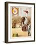 The Educated Elephants'. an Involving Elephants and Clowns in a Circus-null-Framed Giclee Print