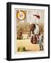 The Educated Elephants'. an Involving Elephants and Clowns in a Circus-null-Framed Giclee Print