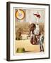 The Educated Elephants'. an Involving Elephants and Clowns in a Circus-null-Framed Giclee Print