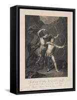 The Education of Achilles by the Centaur Chiron-Charles-Clément Bervic-Framed Stretched Canvas