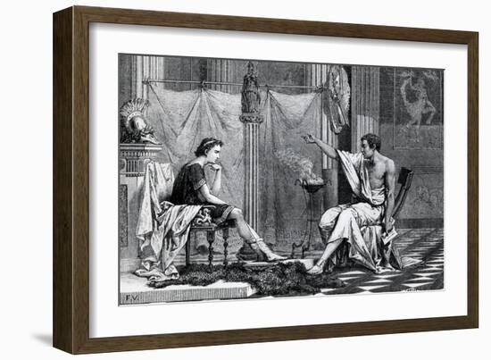 The Education of Alexander the Great by Aristotle from a Book by L. Figuier-null-Framed Giclee Print