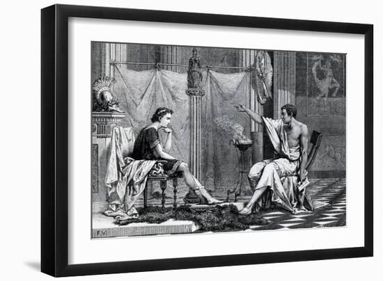 The Education of Alexander the Great by Aristotle from a Book by L. Figuier-null-Framed Giclee Print