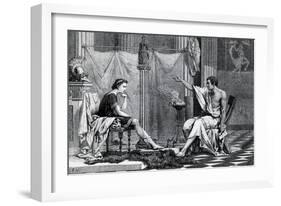 The Education of Alexander the Great by Aristotle from a Book by L. Figuier-null-Framed Giclee Print