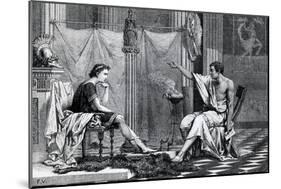 The Education of Alexander the Great by Aristotle from a Book by L. Figuier-null-Mounted Giclee Print