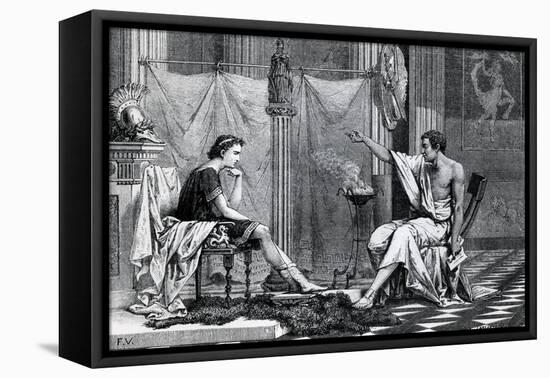 The Education of Alexander the Great by Aristotle from a Book by L. Figuier-null-Framed Stretched Canvas