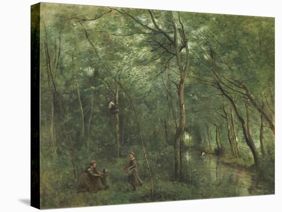 The Eel Gatherers-Jean-Baptiste-Camille Corot-Stretched Canvas