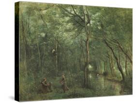 The Eel Gatherers-Jean-Baptiste-Camille Corot-Stretched Canvas