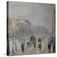The Effect of Snow on the Boulevard's Appearance-Camille Pissarro-Stretched Canvas