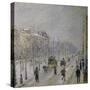 The Effect of Snow on the Boulevard's Appearance-Camille Pissarro-Stretched Canvas